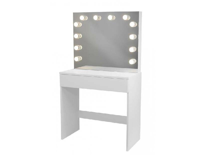 Toaletní stolek Glamorous (s LED osvětlením) (bílá)