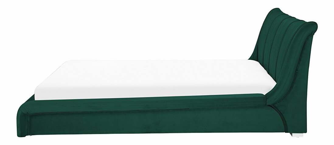 Manželská postel 180 cm NICE (s roštem) (zelená sametová)