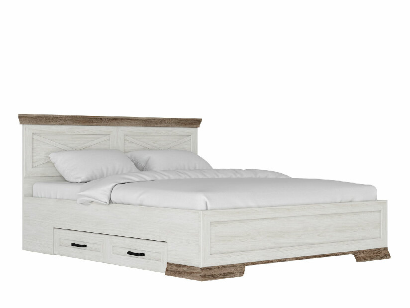 Manželská postel 160 cm BRW Marselle LOZ/160 (s roštem se zásuvkami)