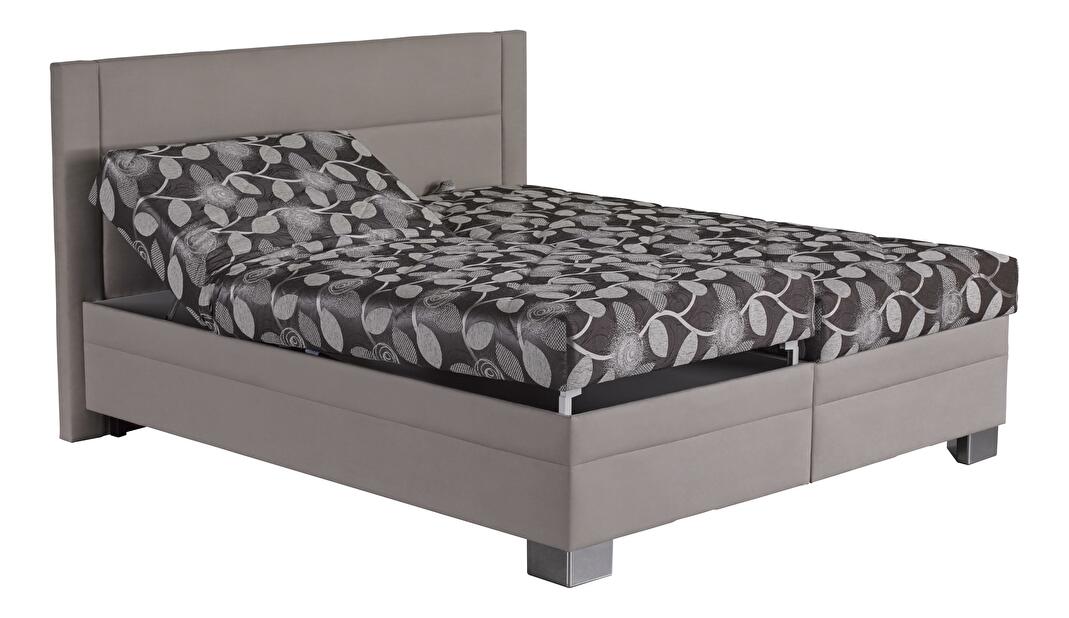 Manželská postel 180 cm Blanár Savona (béžová + vzor Mery 1) (s roštem a matrací Alena)