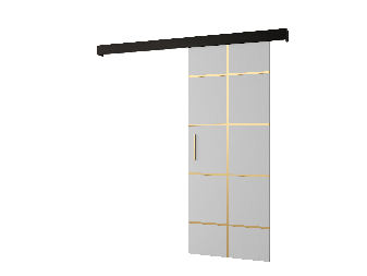 Posuvné dveře 90 cm Sharlene III (bílá matná + černá matná + zlatá)