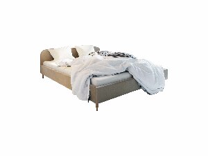 Manželská postel 180 cm Lon (šedobéžová) (bez roštu a úložného prostoru)
