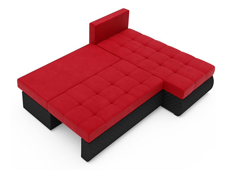 Rohová sedačka Futura Bostyn (červená + černá) (L)