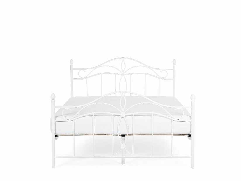 Manželská postel 160 cm ANTALIA (s roštem) (bílá)