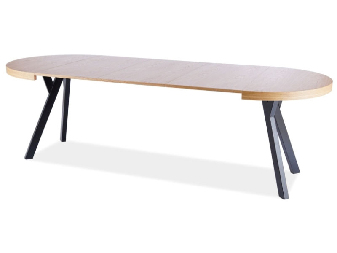 Rozkládací jídelní stůl 100-250 cm Daphne (dub + černá) (pro 4 až 8 osob)