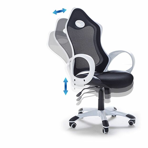Kancelářská židle Isit (černé s bílými područkami)