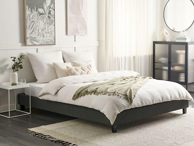 Manželská postel 180 cm ROXENNE (s roštem) (šedá)