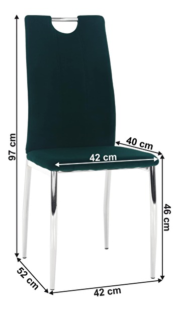 Jídelní židle Don Juan NEW (smaragdová + chróm)