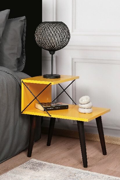 Noční stolek Crossline (Žlutá)