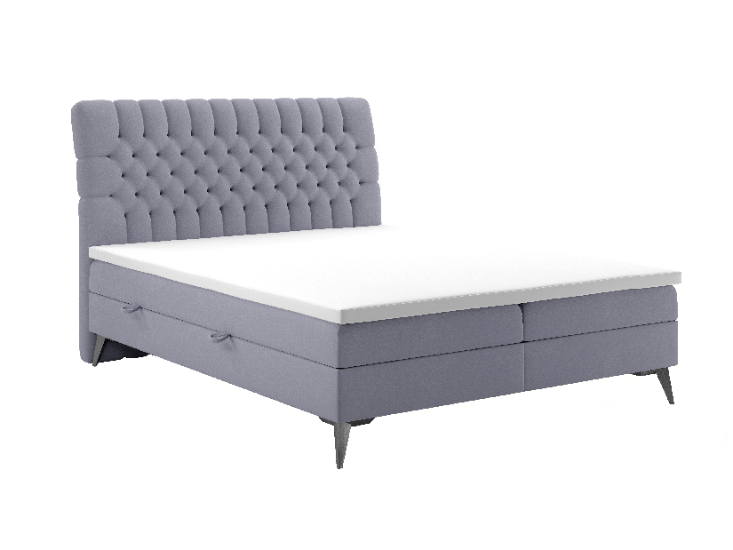 Kontinentální postel 180 cm Molera (fialová) (s úložným prostorem)