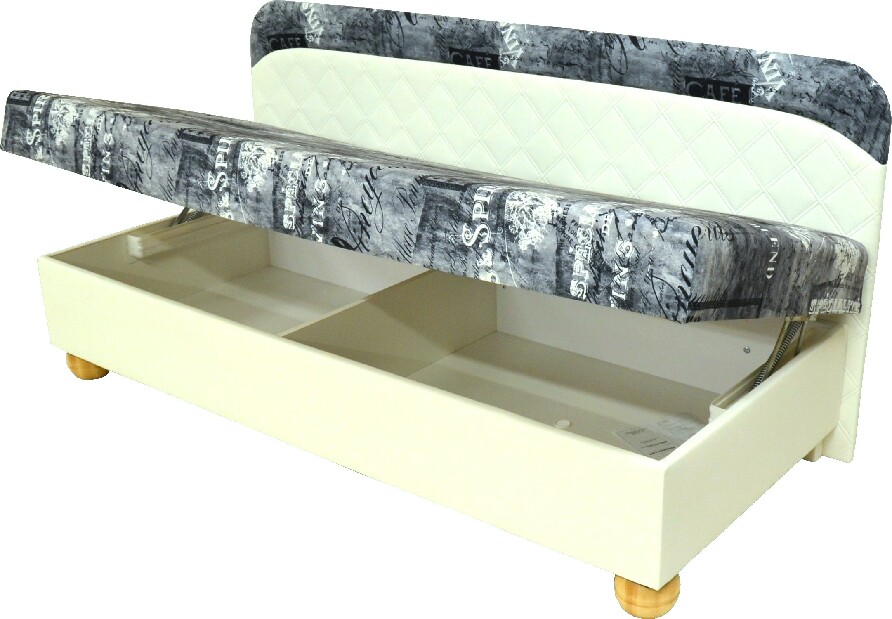 Jednolůžková postel (válenda) 82 cm Lola (s molitanovou matrací)