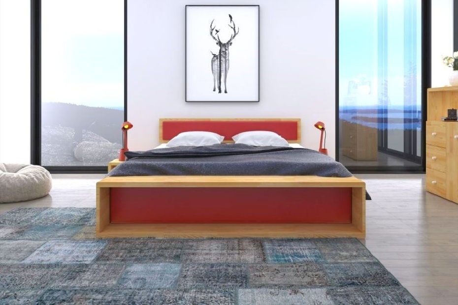 Manželská postel 180 cm Naturlig Invik (borovice) (s roštem)