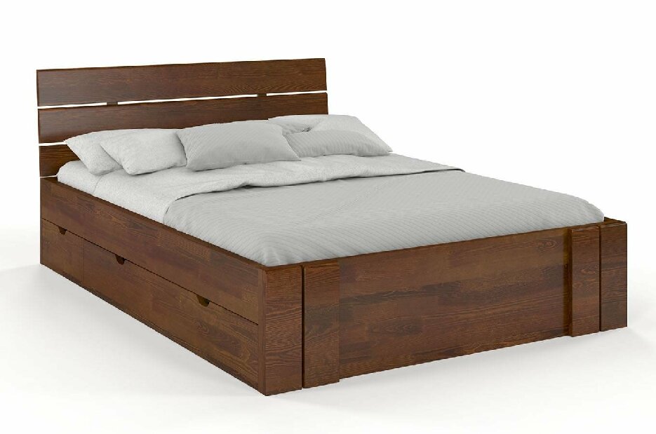 Manželská postel 200 cm Naturlig Tosen High Drawers (borovice)