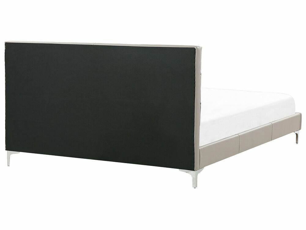 Manželská postel 180 cm Amar (šedá) (ekokůže) (s roštem)