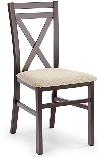 Jídelní židle Delmar (ořech tmavý + krémová)