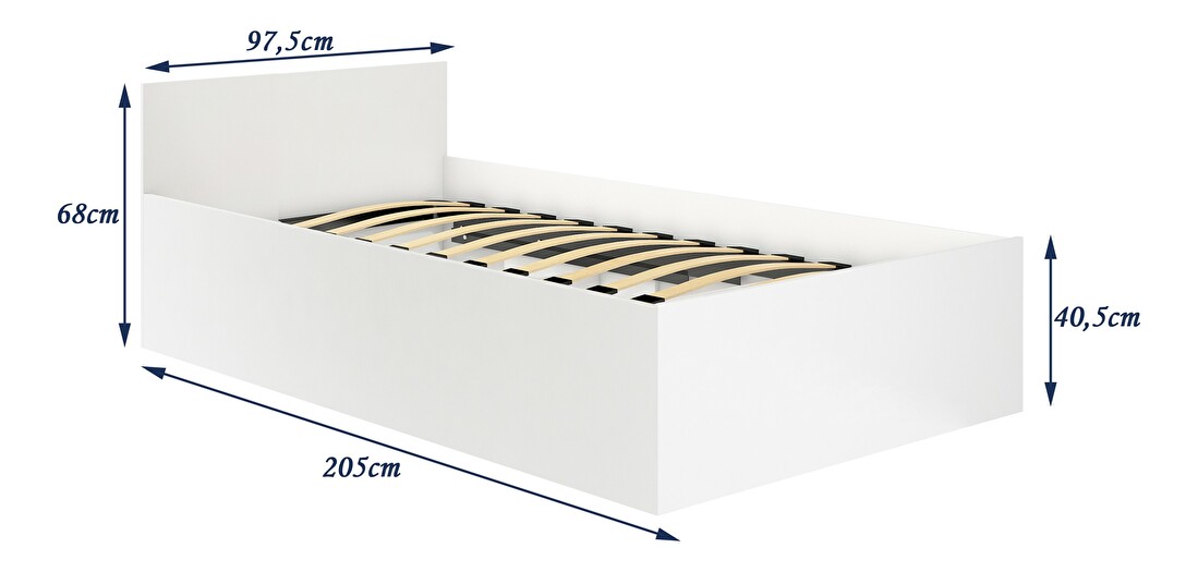 Jednolůžková postel Cezar III (dub sonoma) (s matrací a roštem)