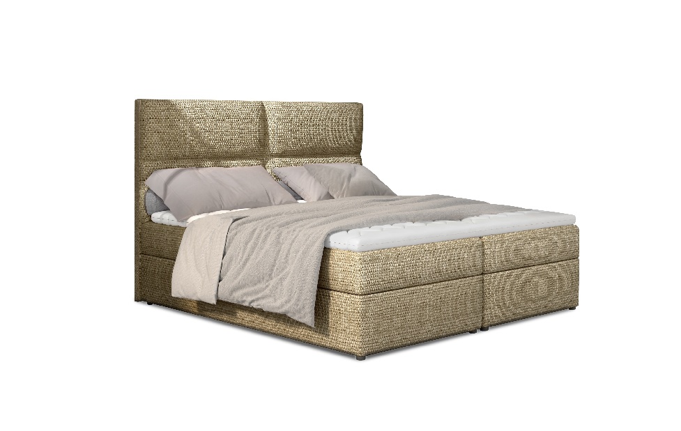 Kontinentální postel 165 cm Alyce (béžová) (s matracemi)