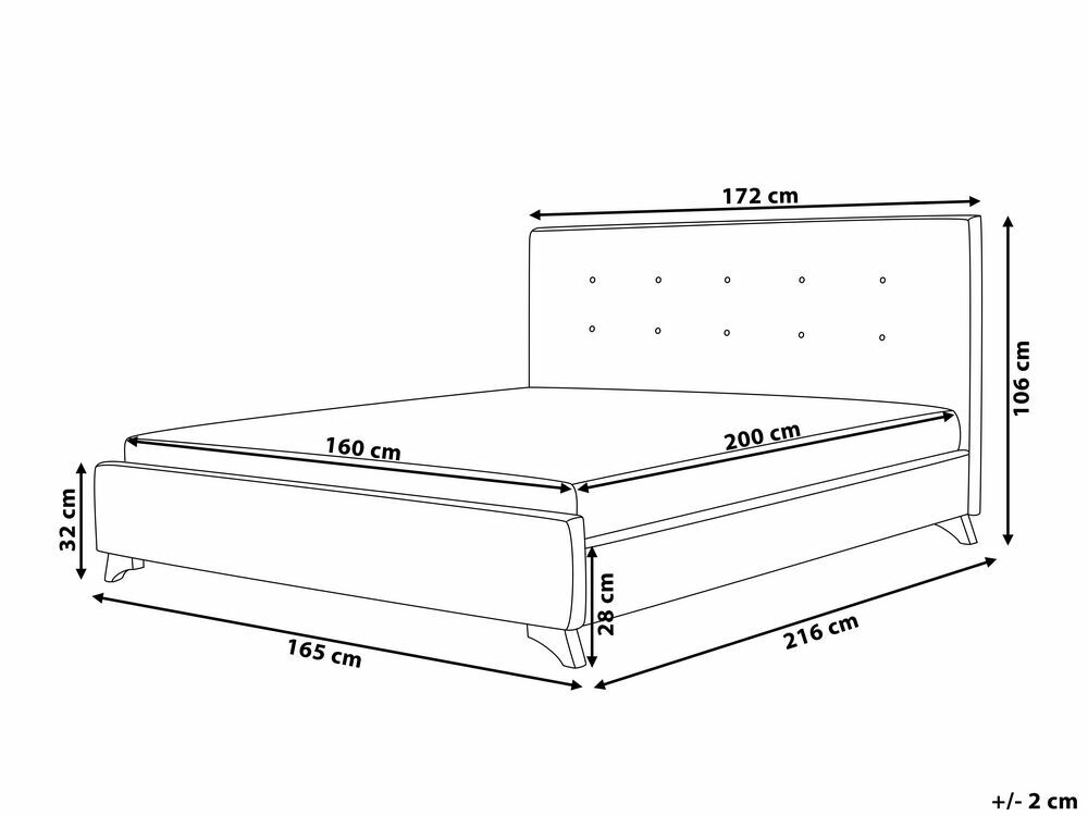 Manželská postel 160 cm AMBRE (s roštem) (šedá)
