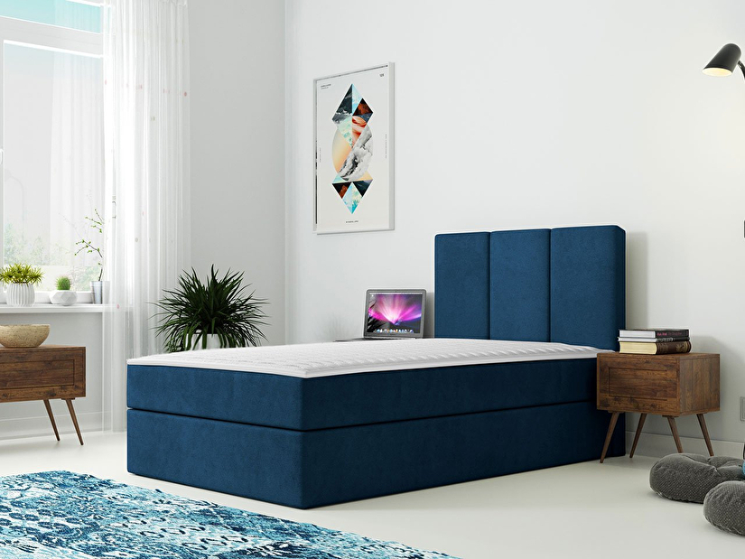 Jednolůžková postel 90 cm Sauler (modrá) *výprodej