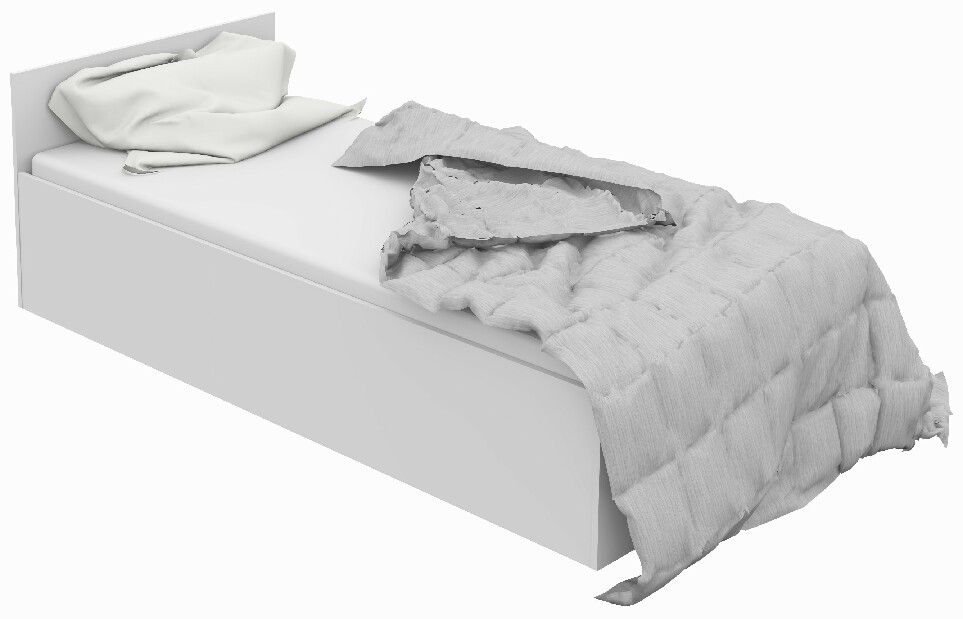 Jednolůžková postel Cezar III (bílá) (s matrací a roštem)