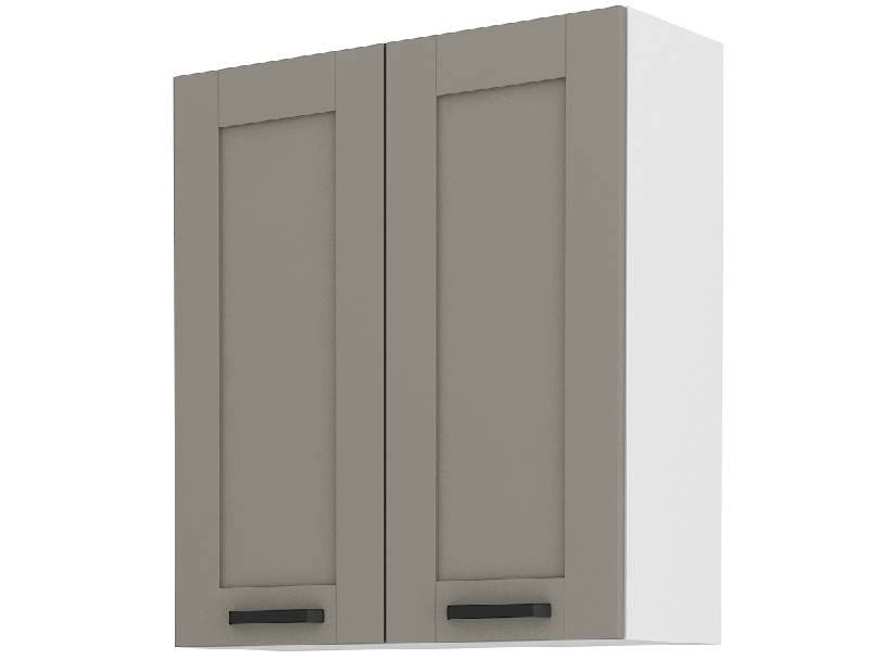 Horní dvoudveřová kuchyňská skříňka Lucid 80 G 90 2F (claygrey + bílá)