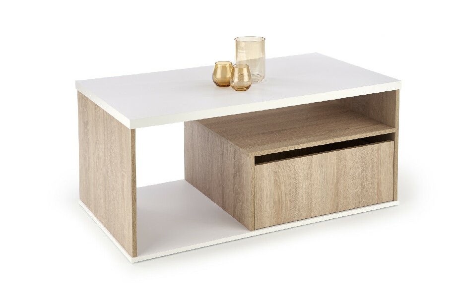 Konferenční stolek Perenna (dub sonoma + bílá)