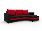 Rohová sedačka Safino (černá + červená) (P)