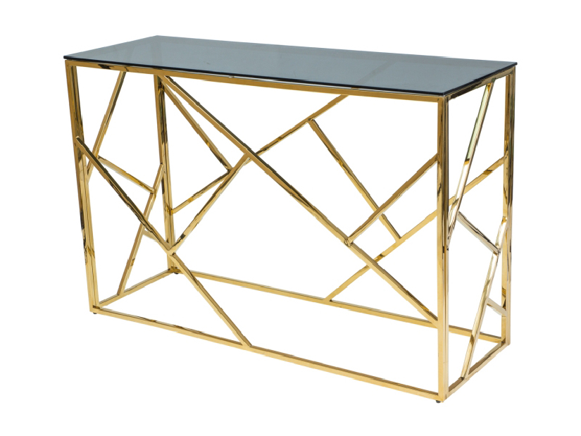 Konzolový stolek C Elisha (sklo + zlatá)