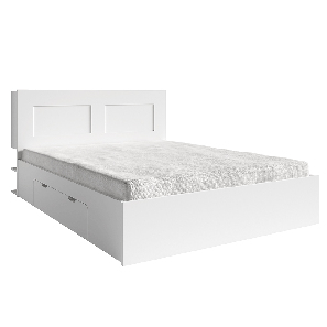 Manželská postel 160 cm Raloma (bílá) (s úl. prostorem)