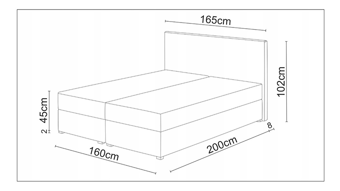 Manželská postel 160 cm Futura Kloe Eko (s matrací a roštem) (šedá)
