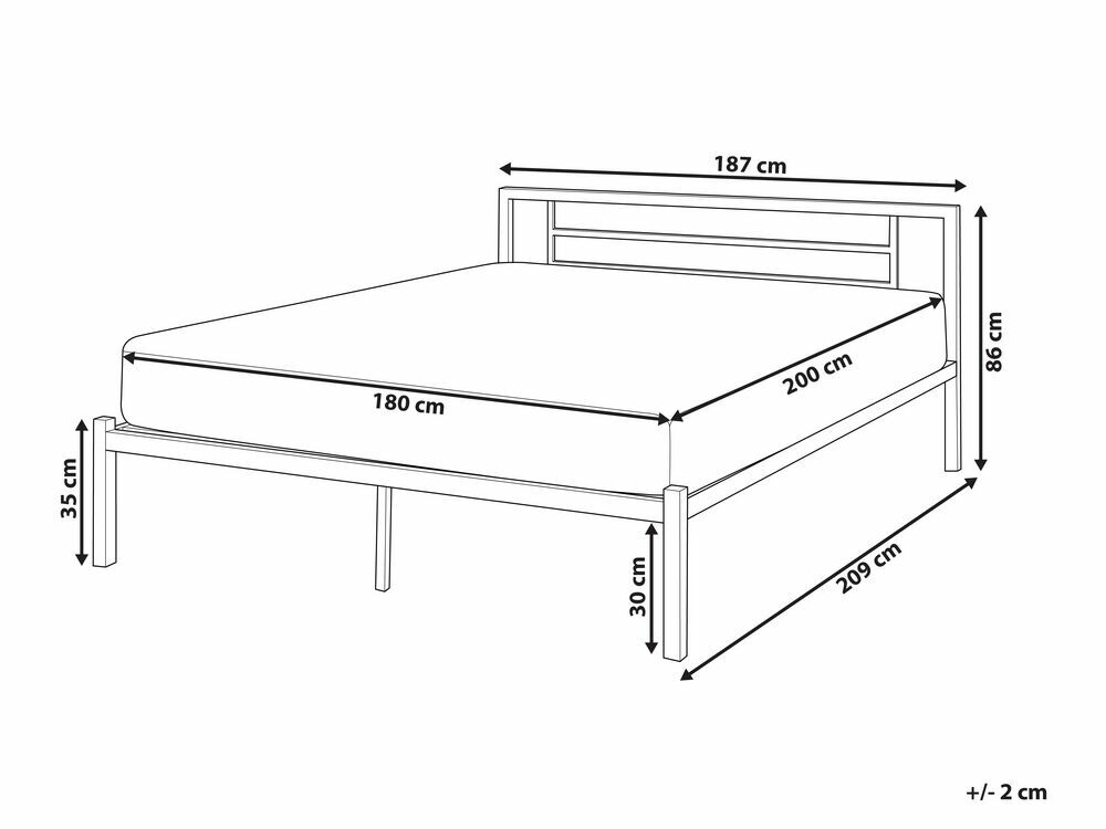 Manželská postel 180 cm CONNET (s roštem) (bílá)