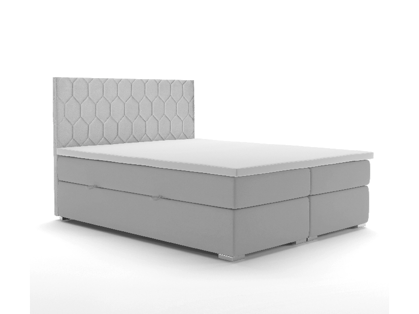 Manželská postel Boxspring 180 cm Piranno (světle šedá) (s úložným prostorem)
