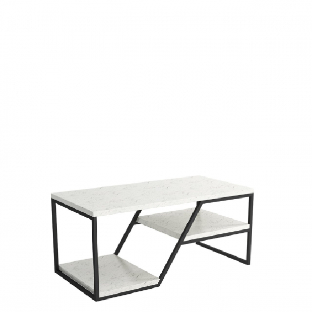 Konferenční stolek Ebro (černá + světlý mramor) *výprodej