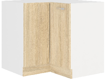 Rohová dolní kuchyňská skříňka Sylrona 89 x 89 DN 1F BB (dub sonoma + bilá)