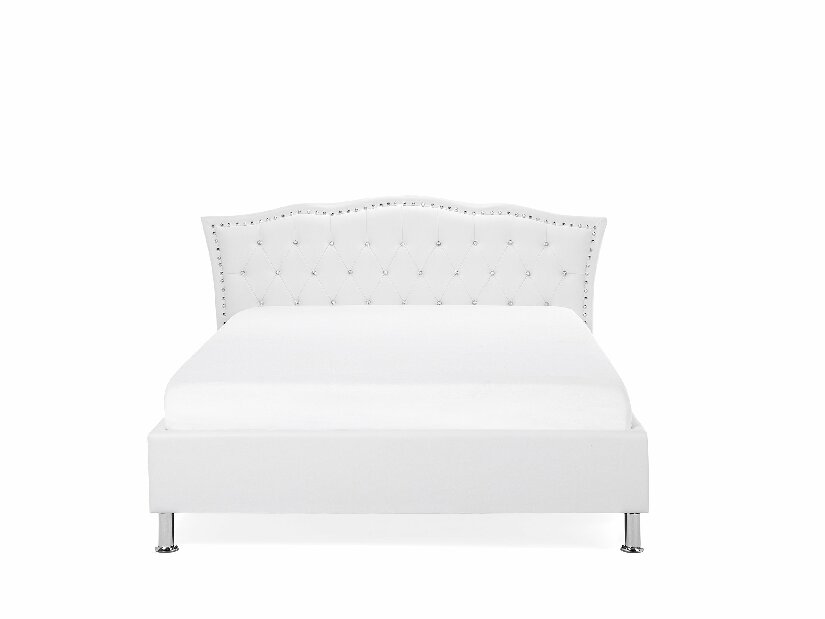 Manželská postel 140 cm MATH (s roštem) (bílá)