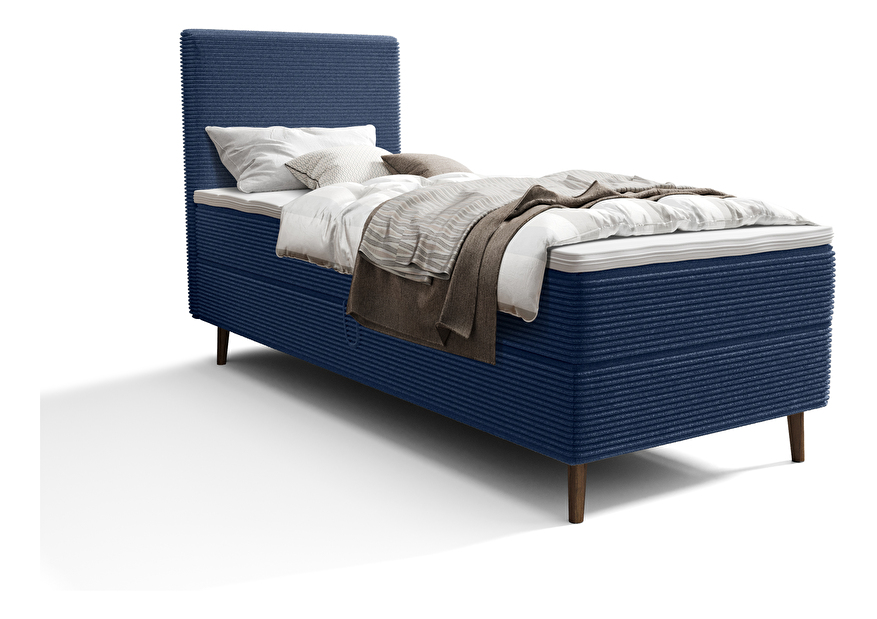 Jednolůžková postel 90 cm Napoli Bonell (modrá) (s roštem, s úl. prostorem)