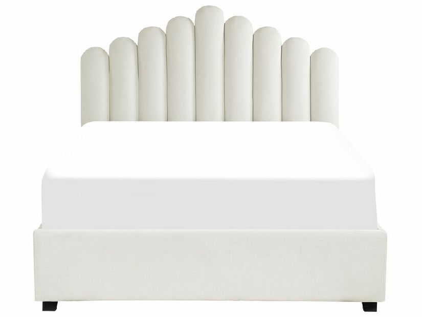 Manželská postel 140 cm Valhala (bílá) (s roštem a úložným prostorem)