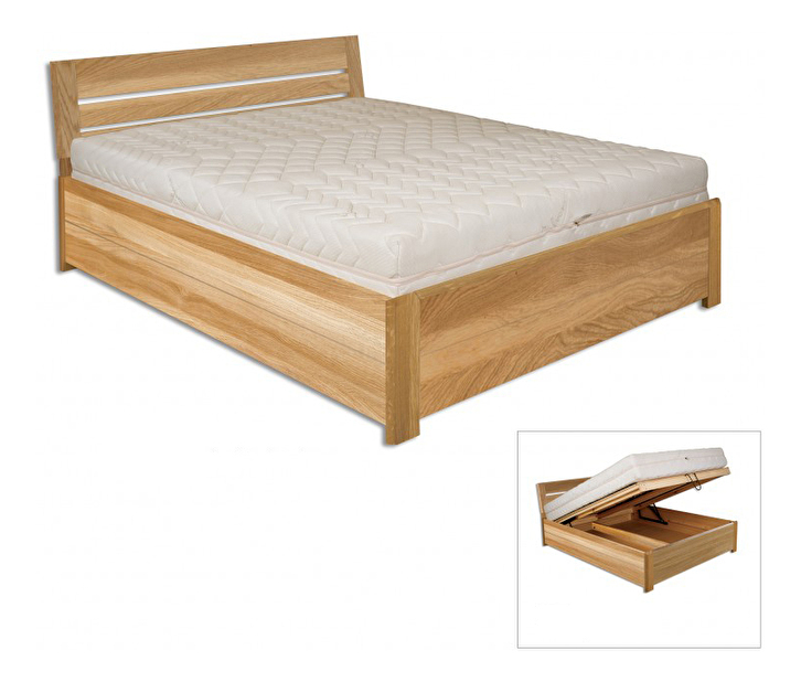 Manželská postel 160 cm LK 295 (dub) (masiv)