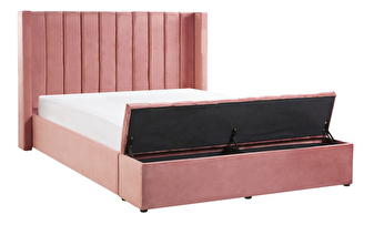 Manželská postel 180 cm NAIROBI (textil) (růžová) (s roštem)