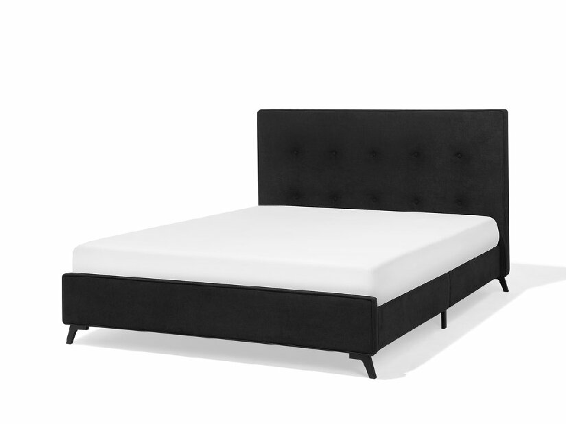 Manželská postel 160 cm AMBRE (s roštem) (černá)