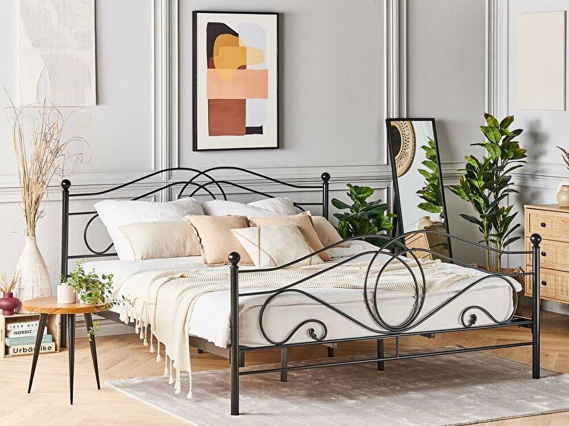 Manželská postel 180 cm LAURA (s roštem) (černá)