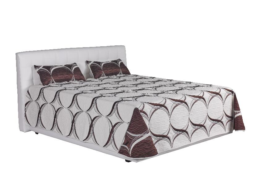 Manželská postel 180 cm Blanár Monaco (bílá) (s roštem a matrací Ivana Plus)