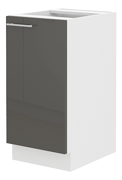 Dolní kuchyňská skříňka Lavera 40 D 1F BB (bílá + lesk šedý)