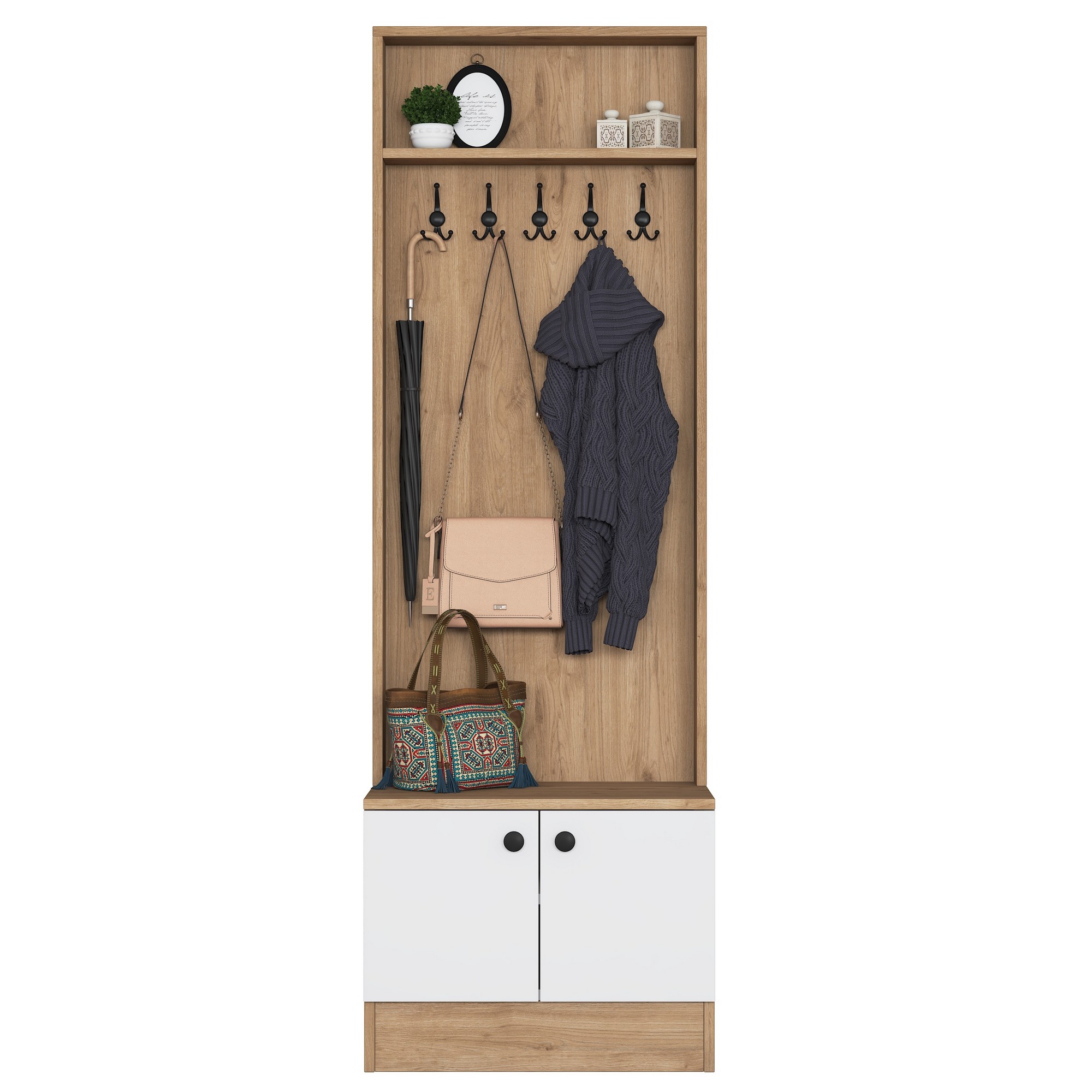 Předsíňová sestava Montorio (ořech + bílá)