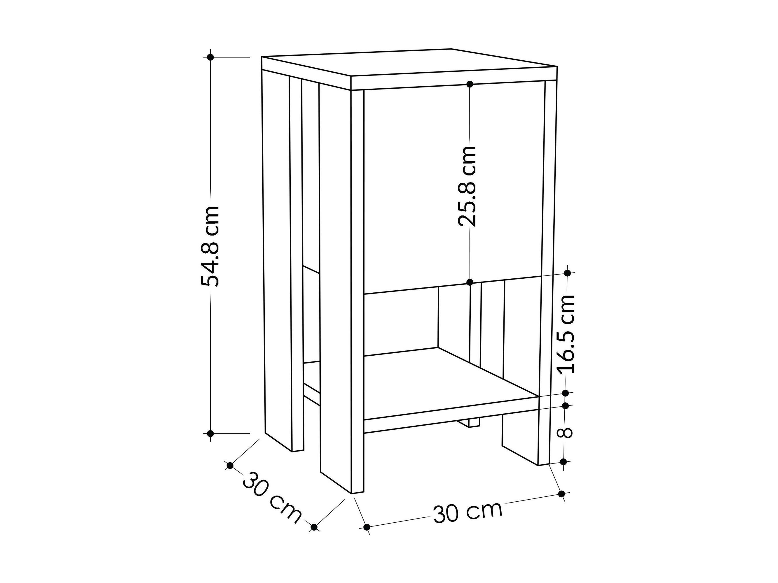 Noční stolek Emmi (dub safírový + bílá)