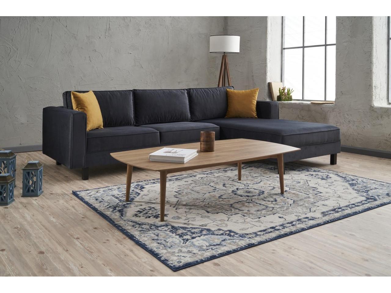 Rohová sedačka Kalen 1 (P) (antracit samet)