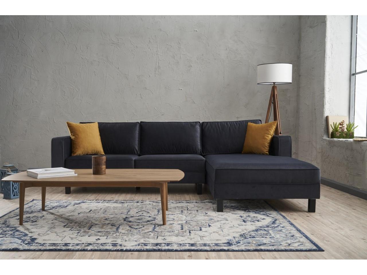 Rohová sedačka Kalen 1 (P) (antracit samet)