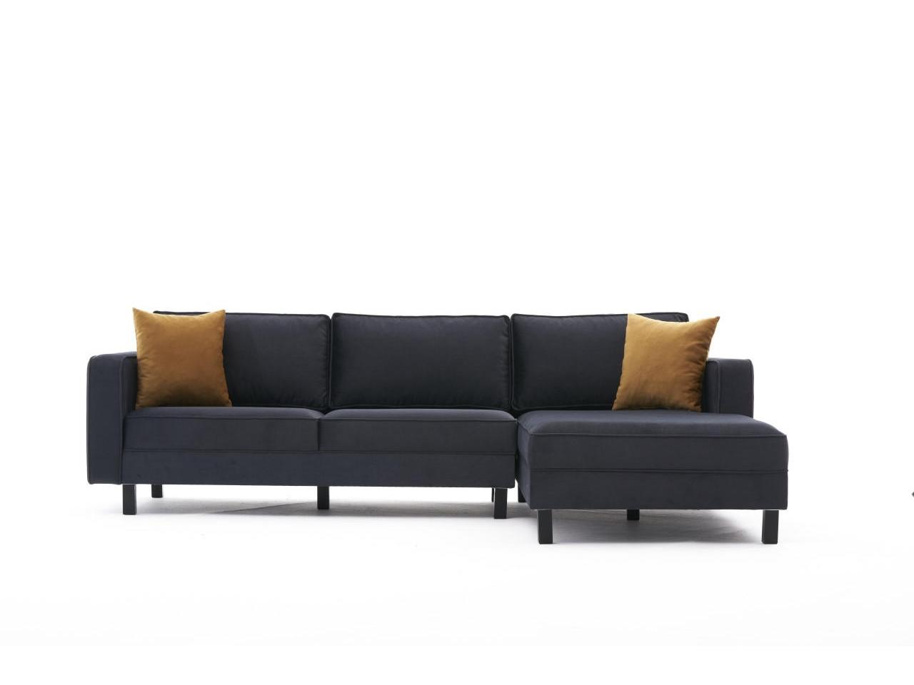 Rohová sedačka Kalen 1 (P) (antracit samet)