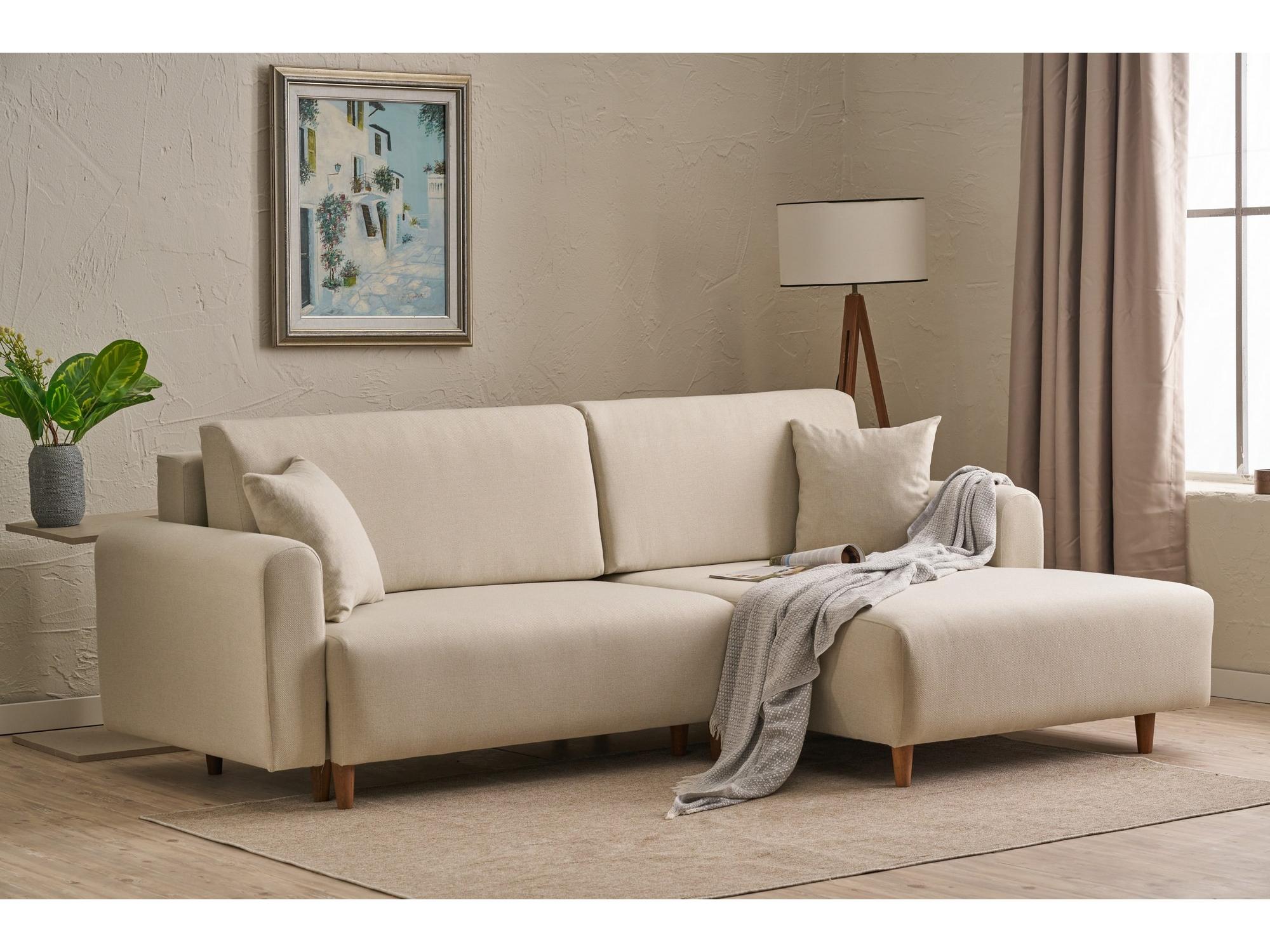 Rohová sedací souprava Minty (P) (krémová)