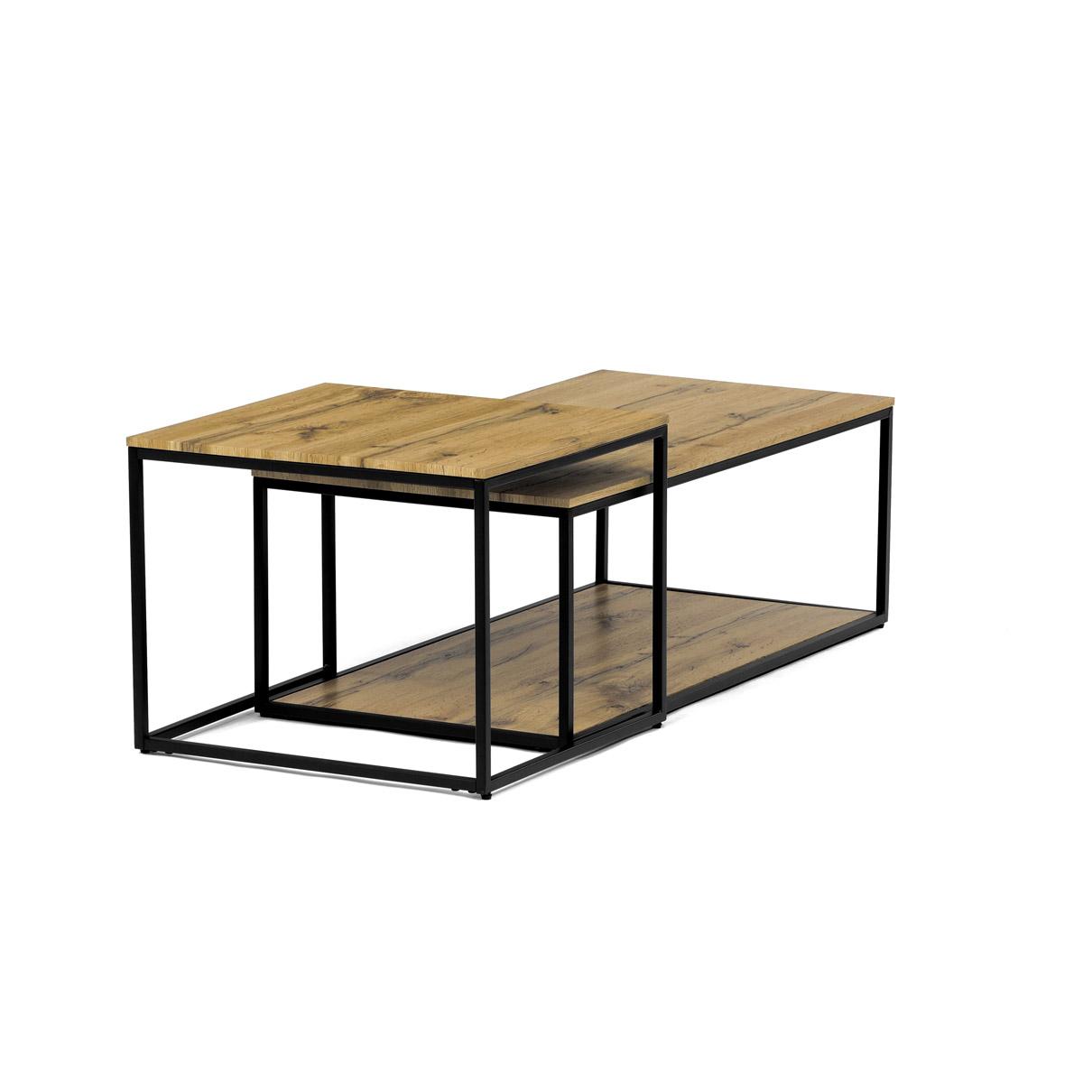 Set 2 konferenčních stolků Crearse (dub divoký)